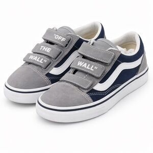 Vans Old Skool V Strap Navy Grey Skate Sneakers Mns 6.5/ Wmns 8